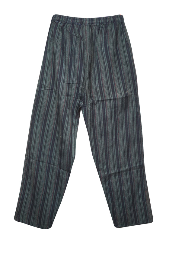 Women's Black Striped Wide-Leg Pants – Boho High-Waist Harem Pant Beach & Travel S/M
