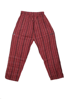  Women's Red Striped Wide-Leg Pants – Flowy Elastic High Waist Beach & Vacation S/M