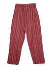 Women's Red Striped Wide-Leg Pants – Flowy Elastic High Waist Beach & Vacation S/M