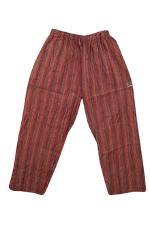  Women's Red Striped Wide-Leg Pants – Boho High-Waist Flowy Beach Trousers S/M