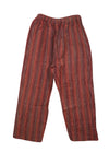 Women's Red Striped Wide-Leg Pants – Boho High-Waist Flowy Beach Trousers S/M