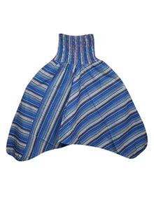  Unisex Hippie Pant, Blue Stripe Pants, Hippie Cotton Pant, Fall Boho Pants S/M/L