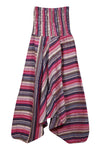 Pink Stripe Print Harem Pants