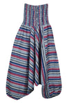 Patchwork Cotton Harem Pants, Baggy Pant, Multi Blue Boho Hippie Pants S/M/L