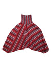Hippie Baggy Pants Red Stripe High-Waist Cotton Boho Yoga Pants S/M/L