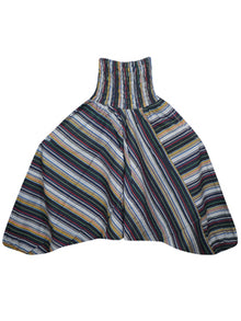  Unisex Harem Hippie Pant, Multi Stripe Print Cotton Pants, Baggy, Yoga Pants S/M/L