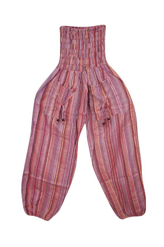 Baggy pants, Cotton Pant, Pink Patchwork Bohemian Pants, High Waist Pants S/M/L