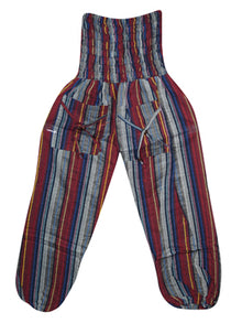  Cotton Harem Pants, Outing Pant, Hippie Pants, Cotton, Pink Gray Vintage Loose Pant S/M/L