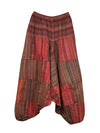 Boho Hippie Pant, Hippie Cotton Red Stripe Harem Pants, Handmade Stripe Pant S/M/L