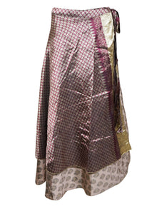  Womens Sari Wrap Skirt  Purple Around Skirts One size