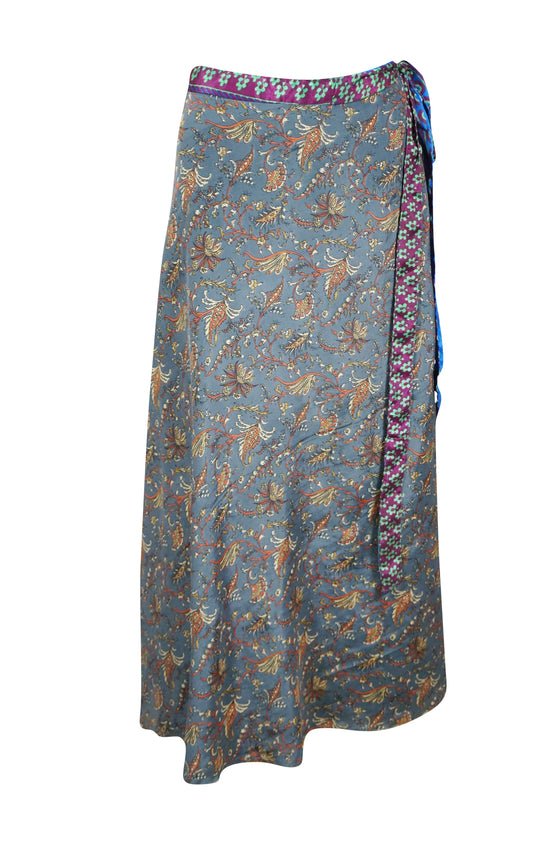 Women Sari wrap skirt Purple Summer Magic Skirts, One Size