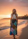 Boho Wrap Around Patchwork Skirt – Handmade Cotton Midi Skirt for Summer & Travel