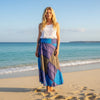 Wrap Around Skirts Cotton Blue, Purple  Patchwork Midi Skirts XL