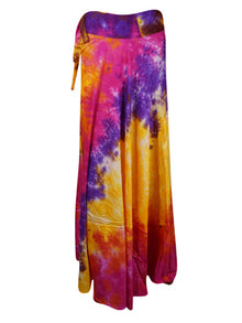  Women Multicolor Wrap Maxi Skirt, Tie Dye Long Skirt, Beach Gypsy Skirts One Size