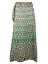 Women Green Wrap Maxi Skirt, Gypsy Long Skirt, Beach Wraparound Skirts One Size