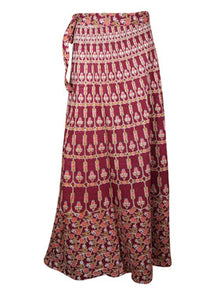  Womens Red White Gypsy Summer Maxi Skirt, Cotton Wrap Skirts One Size
