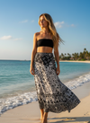 Women’s Black & White Animal Print Wrap Skirt – Cotton Wraparound Skirt One size