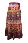 Womens Cotton Wrap Skirts, Maxi Toasty Mauve Animal Print Wraparound Skirts One size