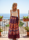 Women’s Deep Bordeaux Cotton Wrap Around Skirt – Boho Summer Beach Skirt One size