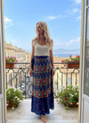 Women’s Blue Wrap Around Cotton Skirt – Boho Summer Skirt One size