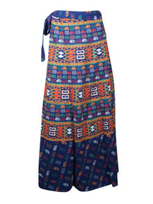  Womens Berry Blue Summer Maxi Wrap Skirt, Cotton Wrap around Skirts, One size
