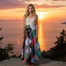  Sunshine Floral Patchwork Wrap Skirt – Cotton Boho Wrap Around Long Skirt