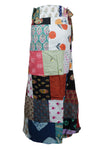 Black Floral Patchwork Wrap Skirt – Bohemian Hippie Gypsy Style Cotton Skirt
