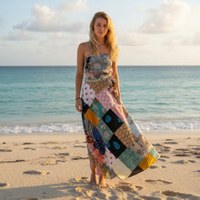  Pink Floral Patchwork Wrap Skirt – Hippie Cotton Long Boho Wrap Around Skirt