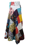 Black Floral Bohemian Wrap Skirt – Colorful Hippie Beach Cover Up for Women