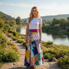 Hippie Skirt – Pink Floral Cotton Patchwork Long Wrap Around Boho Skirt