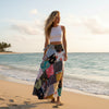 Black Multi Boho Floral Wrap Skirt – Timeless Chic Beach Style