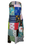 Boho Chic Blue Multicolor Patchwork Long Skirt – Effortless Summer Beach Cover-Up