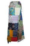 Boho Blue Floral Wrap Skirt – Lightweight Multi-Color Beach Cover-Up for Women