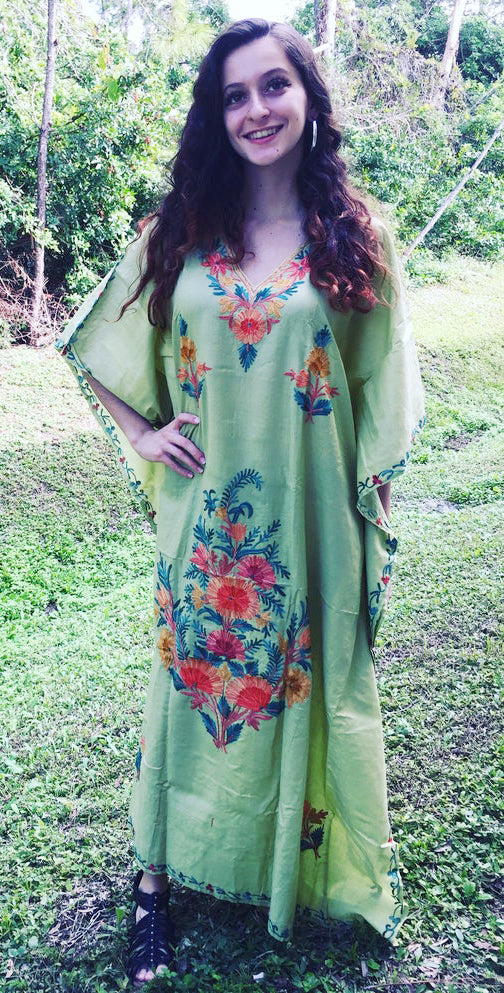 Women's Travel Caftan Maxi Dress, Boho Maxidress, Snow White Kaftan Dresses L-2X