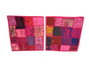 Handmade Boho Patchwork Cushion Covers – Vintage Sari Dark Pink Throw Pillows