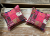 Boho Patchwork Cushion Covers – Pink Decorative Throw Pillows for Vibrant Living Room 