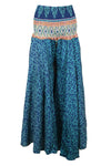 Boho Chic Lapis Blue Wide-Leg Palazzo Pants – Flowy, Handmade Comfort