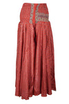 Boho-Chic Red Floral Palazzo Pants – Breezy Divided Gypsy Skirt for Women
