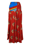 Red Boho Palazzo Pants – Flowy Wide-Leg Trousers with Elephant & Floral Print for Women SM