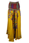 Golden Medallion Boho Palazzo Pants – Handmade Flowy Wide-Leg Divided Skirt SM