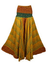 Bohemian Mustard Yellow Flared Skirt Pants – Handmade, Flowing & Breezy Summer Style SM