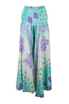 Bohemian Sky Blue & Purple Floral Palazzo Pants – Spring Chic Wide-Leg Pants for Women  SM