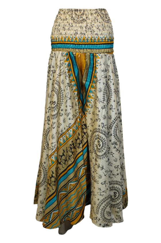Women Bohemian Off-White Floral Palazzo Pants – Flowy & Resort-Chic SM
