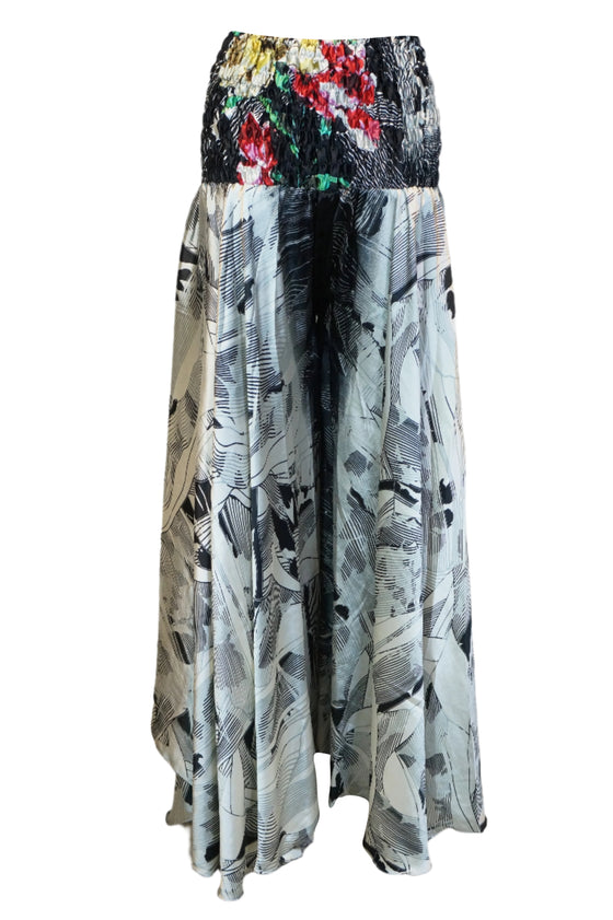 Bohemian Black Print Palazzo Pants – Graceful, Flowy, and Effortlessly Chic SM