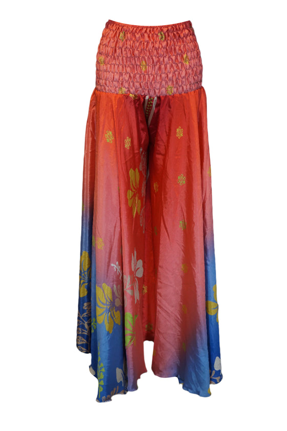 Bohemian Blue & Red Palazzo Pants – Artisanal, Flowy & Effortlessly Elegant SM