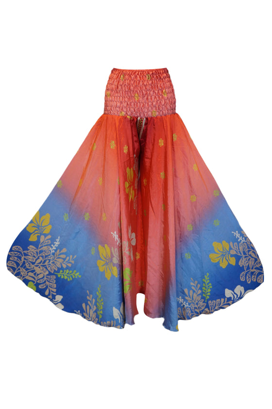 Bohemian Blue & Red Palazzo Pants – Artisanal, Flowy & Effortlessly Elegant SM