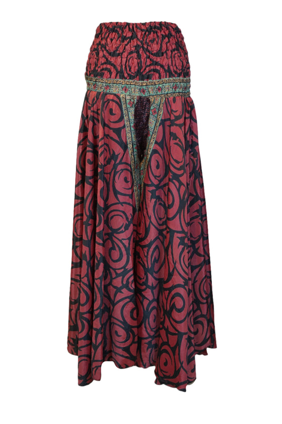 Bohemian Bright Red Palazzo Pants – Handcrafted, Breezy & Effortlessly Stylish SM