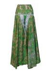 Boho Hippie Forest Green Floral Palazzo – Flowing, Spring-Inspired Wide-Leg Pants SM