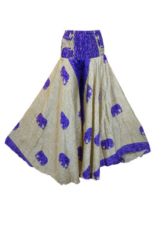   Bohemian Purple Elephant Print Palazzo Pants – Flowing, Stylish , and Artfully Handcrafted SM