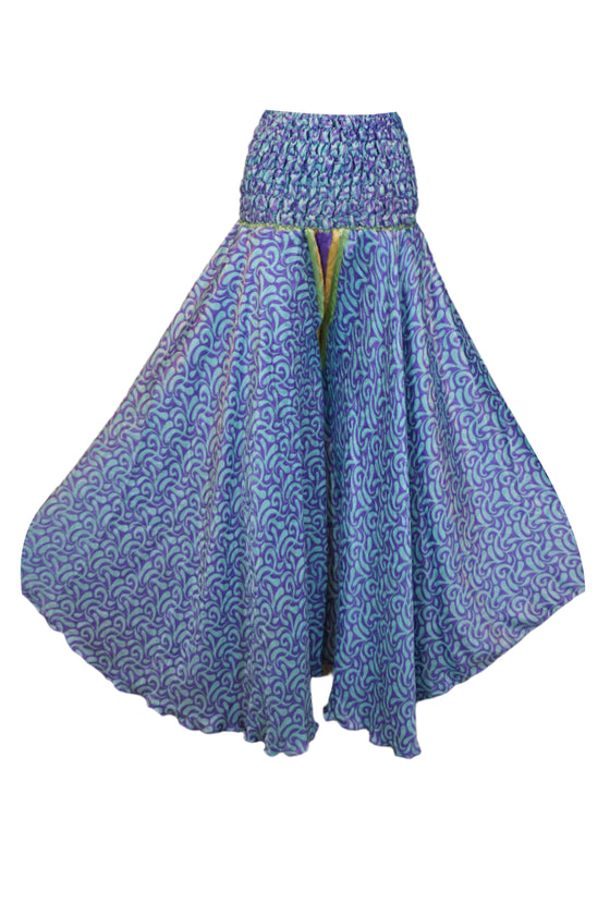 Women's Dark Blue Boho Palazzo Pants – Handcrafted, Airy & Effortlessly Elegant SM
